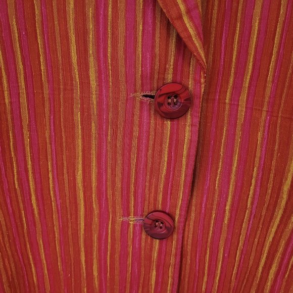 SOLD - Freda's Striped Long Jacket US 6 - Picture 3 of 9